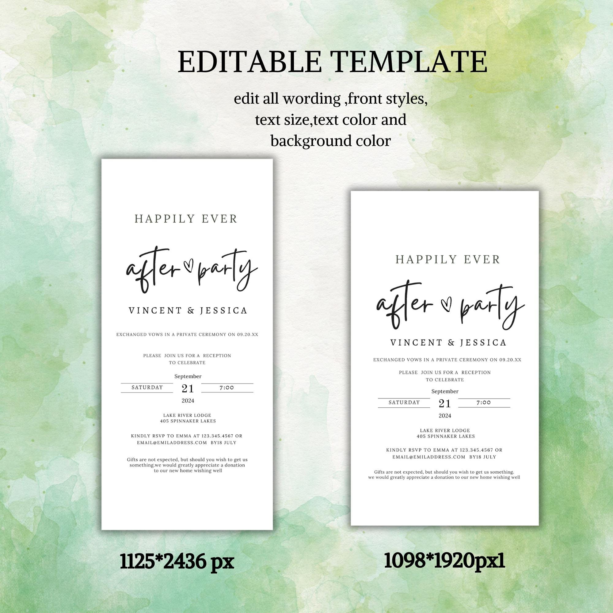 Electronic Wedding Reception Invitation Template, Modern Reception ...