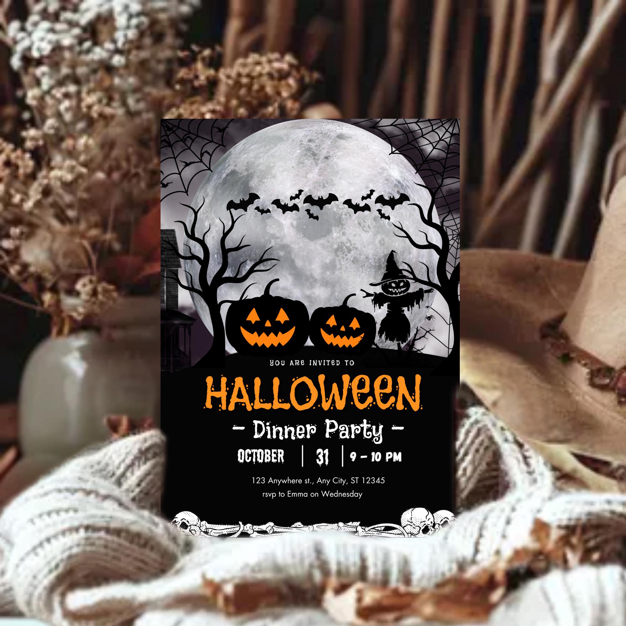 EDITABLE Halloween Party Invitation, Ghost Invitations, Halloween ...