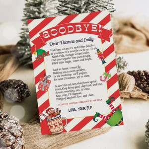 Carta de despedida de elfo editável Carta de partida de elfo Carta de despedida de elfo Carta de despedida de elfo de Natal Carta de despedida de elfo por enquanto Download instantâneo-002