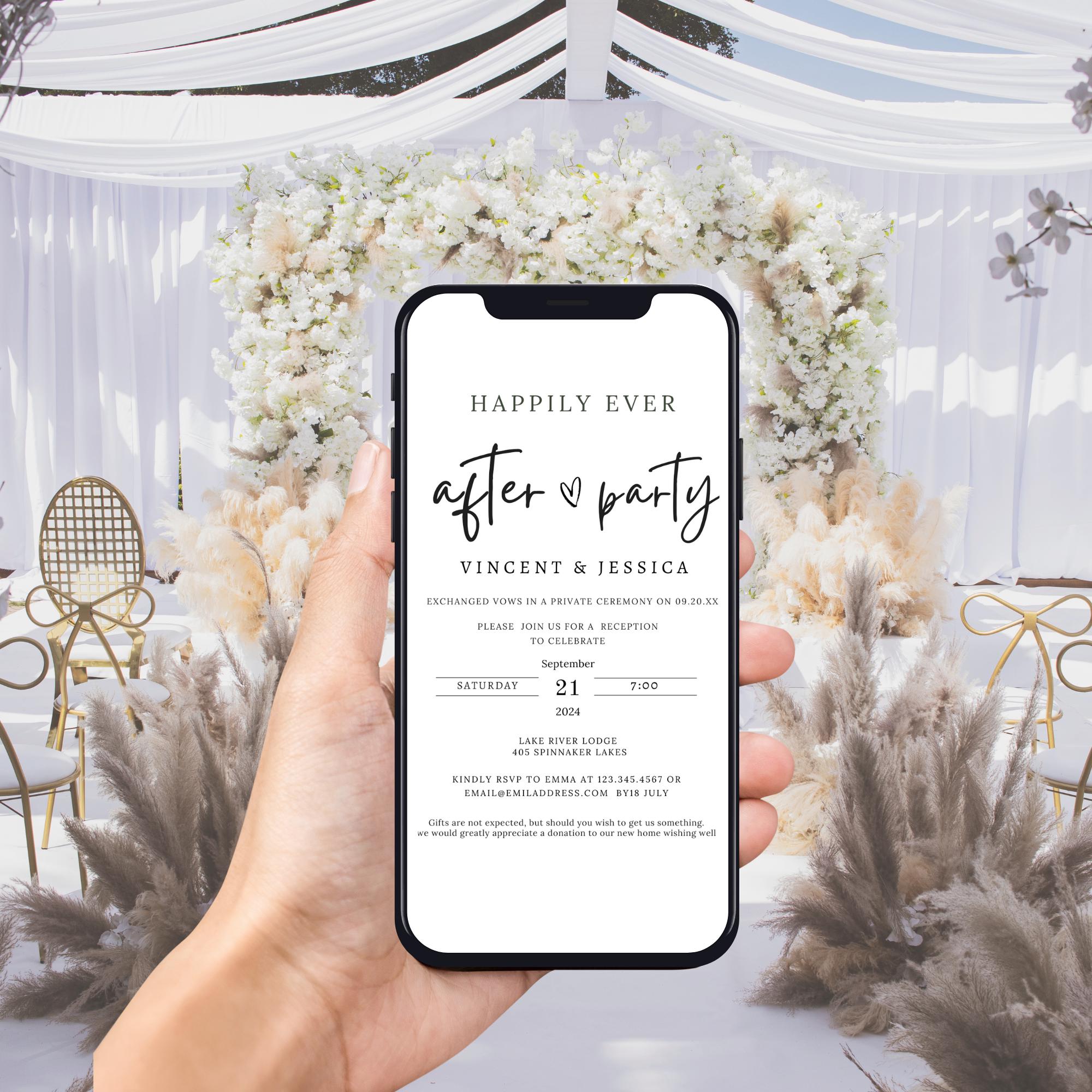 Electronic Wedding Reception Invitation Template, Modern Reception ...