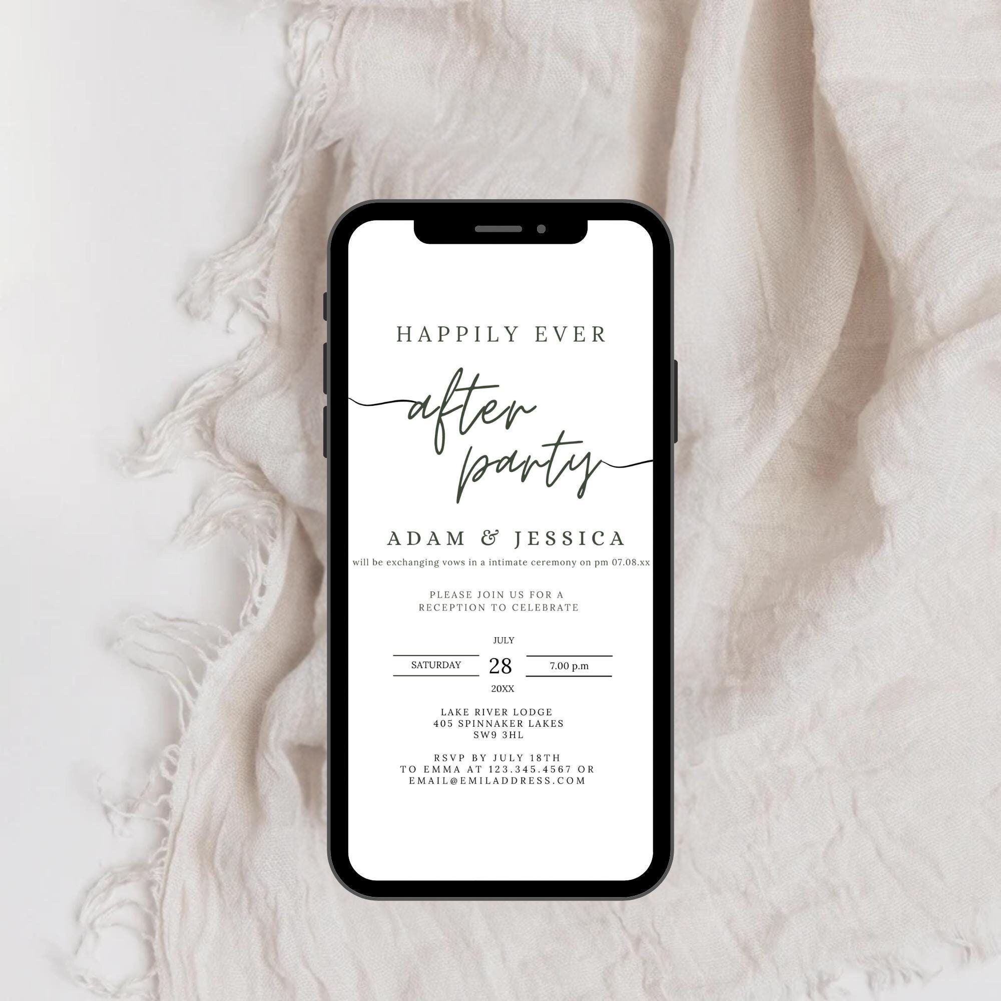 Electronic Wedding Reception Invitation Template, Modern Reception ...