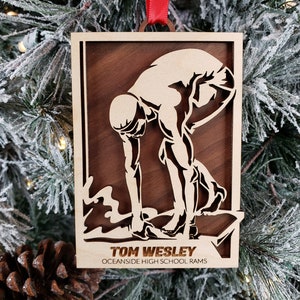 Swimming Boys Personalized Custom Wood Ornament, Diving Sports Ornament Mens Unique Athlete Team Coach Gift, Laser Engraved Ornament