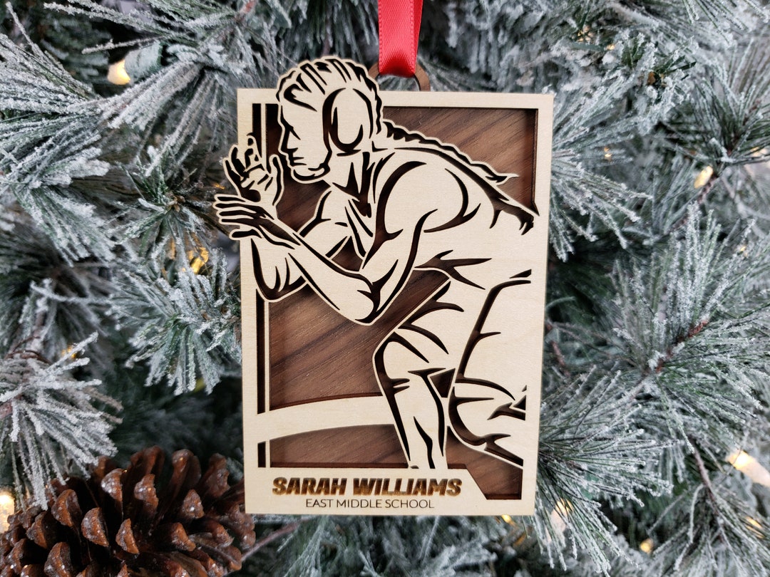 Wrestling Girls Personalized Custom Wood Ornament, Wrestler Sports Ornament Womens Unique