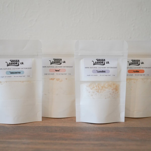 Natural Laundry Detergent Samples, Single Wash Laundry Detergent, Non-Toxic Laundry Detergent, Eco-Friendly & Effective for Sensitive Skin