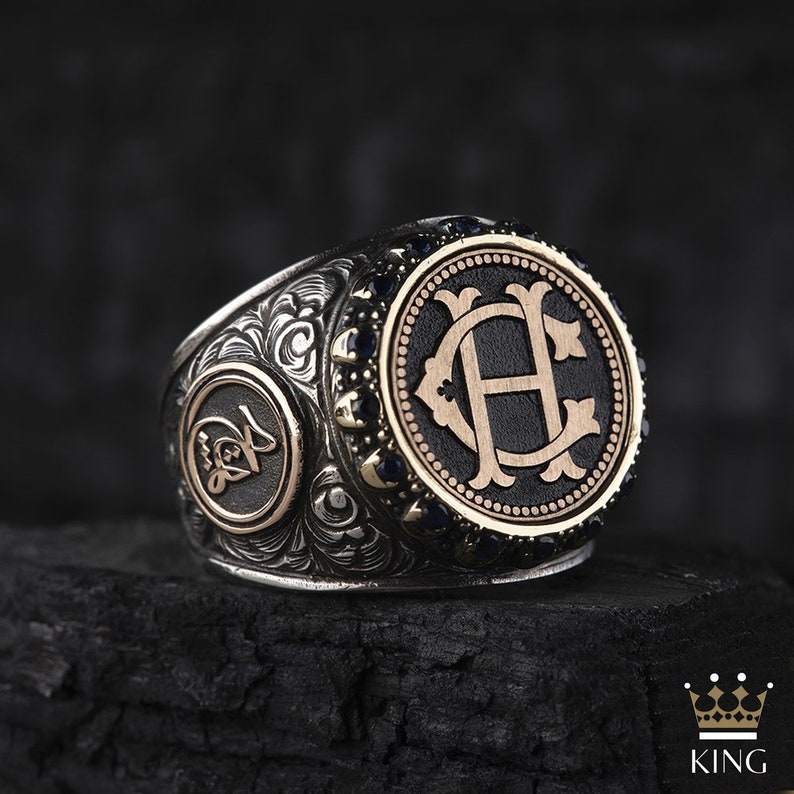 Custom Men's Ringletter Oval Ring for Menletter Pattern Etsy