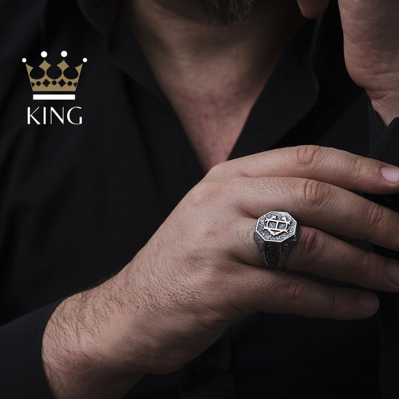 Custom Men's Ringletter Oval Ring for Menletter Pattern Etsy