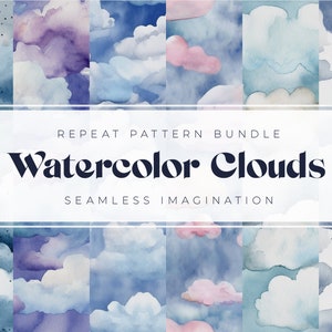 Watercolor Clouds - 6 Premium Seamless Patterns