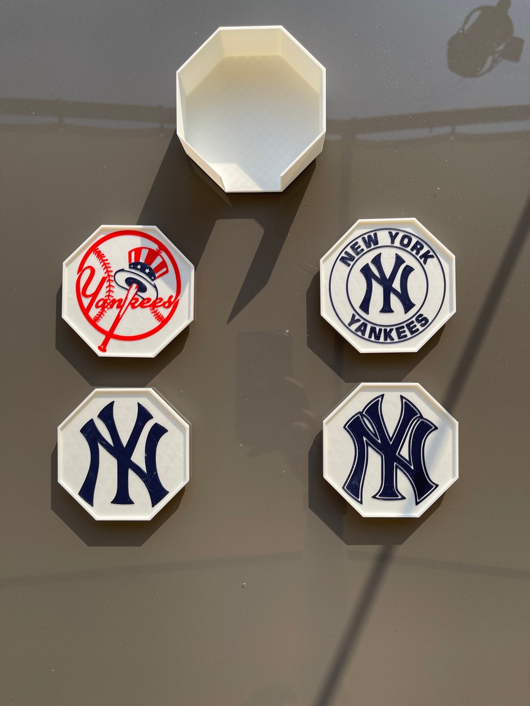 New York Yankees 3D Printed Coaster Set of 4 With Holder Etsy