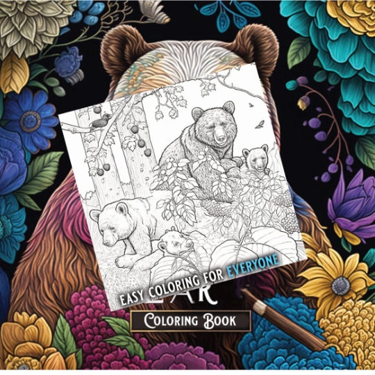 Printable Bears Coloring Book | Coloring Book | Instant Download Pdf