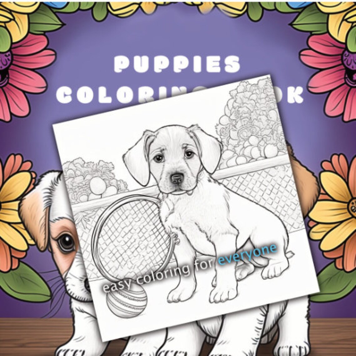 Printable Puppies Coloring Book PDF Format 24 Pages of Adorable Illustrations Playful Adventure ...