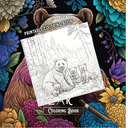 Printable Bears Coloring Book | Coloring Book | Instant Download Pdf