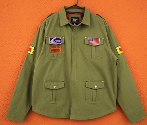 Handmade M65 Field Jacket Army Green Military Style Cotton Denim