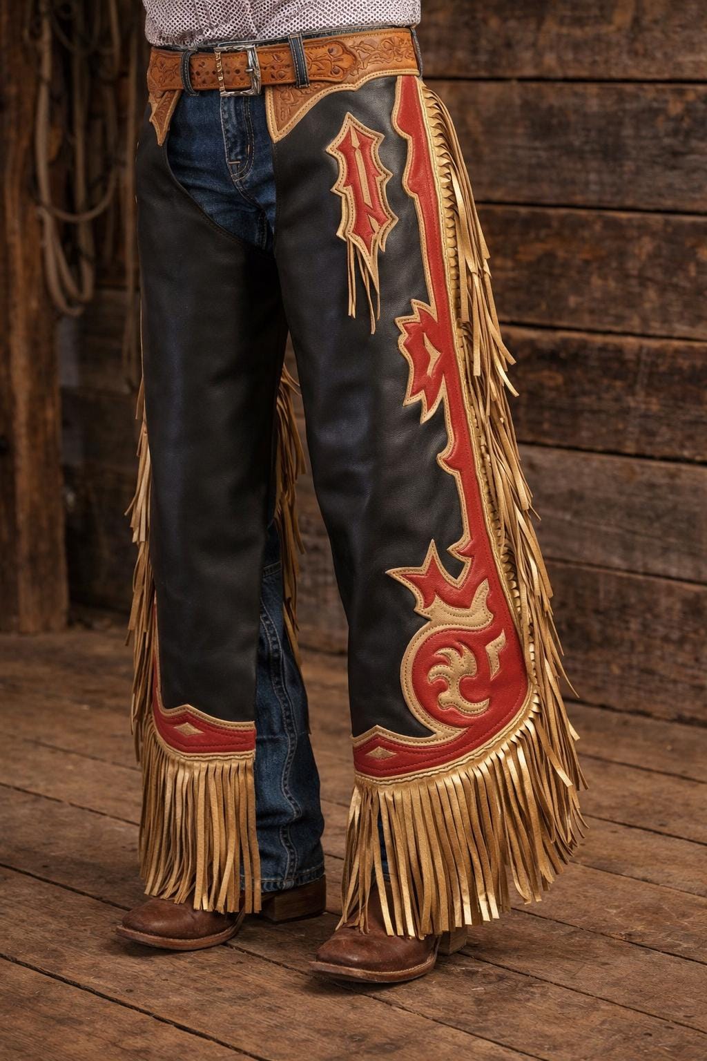 Hand Tooled Leather Rodeo Chaps Custom Ornate Western Show Chaps Floral ...
