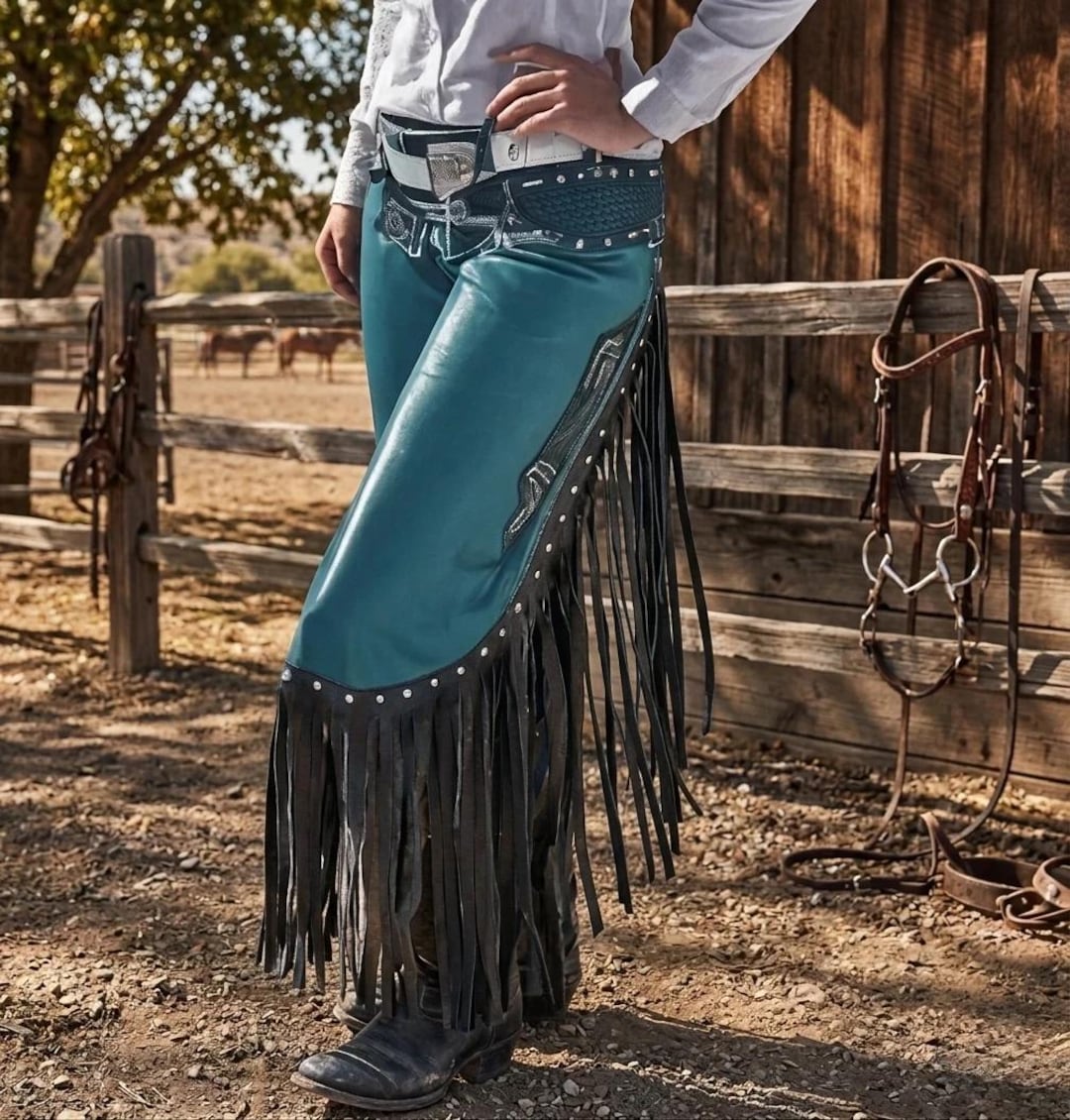 Native Chaps Handmade Ladies Chaps Native American Cowgirl Style Suede Leather Pant ...
