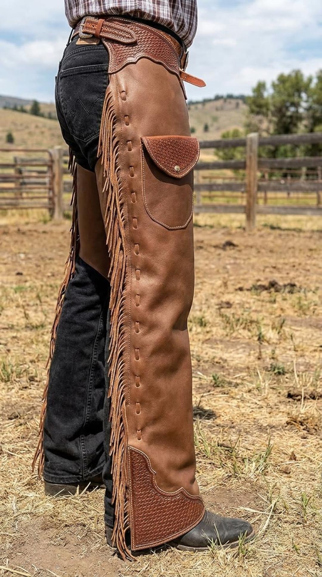 Native Chaps Handmade Native American Cowboy Style Leather Chaps Pant Western Chaps ...