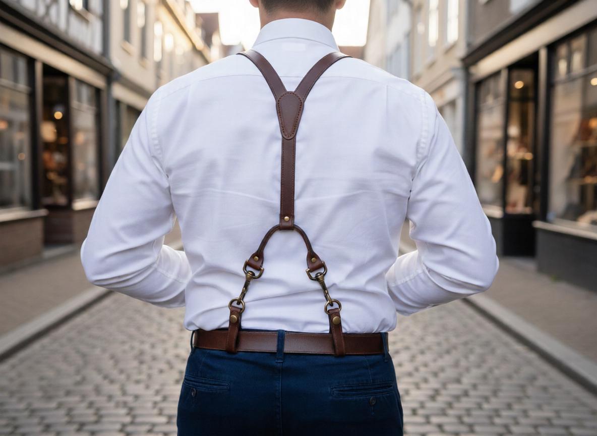 Handmade Dark Brown Leather Suspenders for Men Adjustable Snapwork ...
