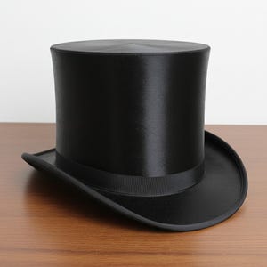 Silk Top Hat, Black Top Hat, Steampunk Hat, Victorian Hat, Formal Hat, Wedding Hat, Cosplay Hat, Halloween Hat, Holiday Gift, Mens Silk Hat, Costume Hat, Handmade Hat, Gift for Him