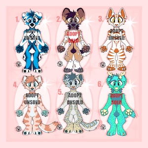 Furry Character Adopts - Anthro Canine, Feline Fursona Designs - Adoptables CHEAP