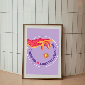 DND Poster 'There are 20 Sides to Every Story' Dungeons Dragons Digital Download DND Wall Art DnD Graphic DnD D20 Printable