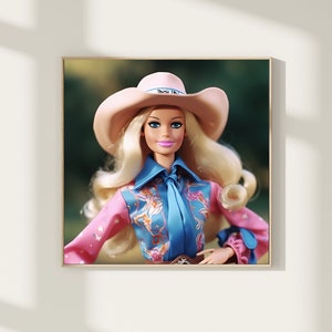 Western Cowgirl Art Print: Barbie Fan Art, 70s Style (Digital Download)