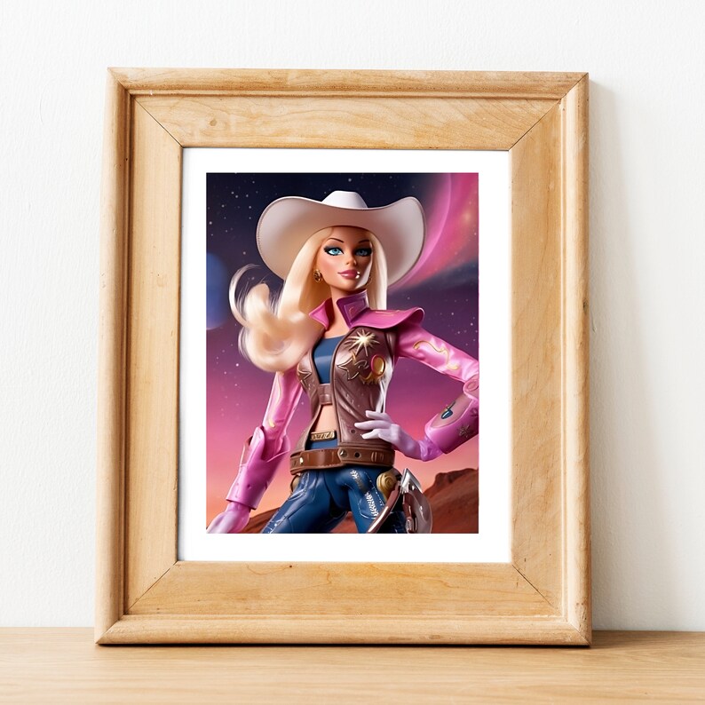 SMALL CANVAS CLUTCH SPACE COWGIRL