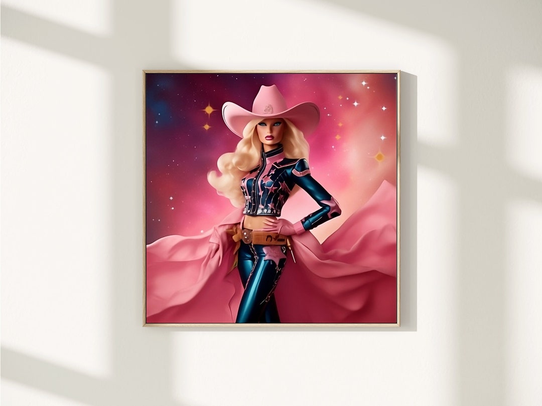 retro cowgirl art prints - set of 3 - digital download... Pink Space Cowgirl Art Print: Western Girl's Room Decor (digital ...