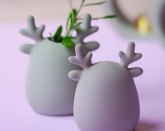 Minimalist reindeer figurine, reindeer vase, Christmas decoration, Scandinavian decoration, Advent, Christmas, STL file, 3MF file, gift idea