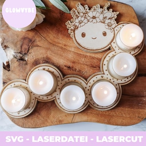Geburtstagsraupe Laserdatei, Kerzenhalter, Plotterdatei Laser Cut, Deko, SVG PNG, Raupe, Geburtstag, Kerzen, Zug, DIY, gewerblich, Kinder