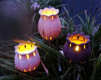 Moja Garden Torch, Garden Stake, Flower Stake, Lantern, Poppy – 3D Print File | STL & 3MF | Modern Garden Lamp, Solar Lamp, Gift Idea