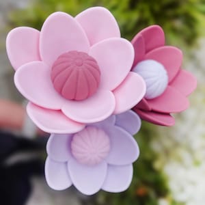 Presentidé till mamma: 3D-utskriftsfil för trädgårdsstångsblomma | STL 3MF Vårdekoration | Mors dag-present till mormor | Blomstång STL
