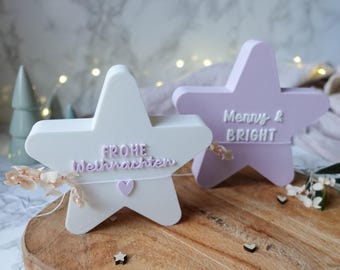 3D printed star Christmas decorations, STL & 3MF Merry Christmas, incl. commercial license