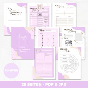 Dziennik zakwasu do wydrukowania w wersji cyfrowej Dziennik startowy Przepis Plan karmienia Śledzenie PDF Notatnik Pieczenie chleba