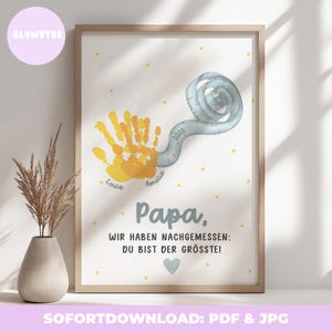 Father&#39;s Day gift dad print DIY birthday souvenir download digital A4 A3 hand foot print