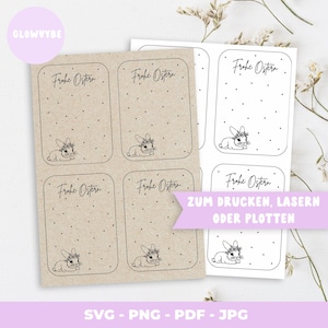 Print template Easter template gift card gift wrapping Easter bunny PDF PNG plotter file print plotter laser SVG download gift idea