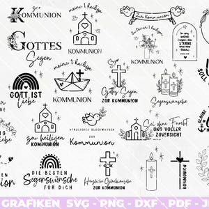 Plotter de communion, dictons, fichier laser PNG SVG allemand, cadeau découpé au laser, lot de décoration à faire soi-même
