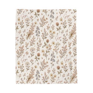 Nana Grandma Gigi Nonnie Floral Velveteen Plush Blanket - Cozy Gift Throw image 2