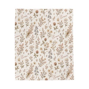 Nana Grandma Gigi Nonnie Floral Velveteen Plush Blanket - Cozy Gift Throw image 4