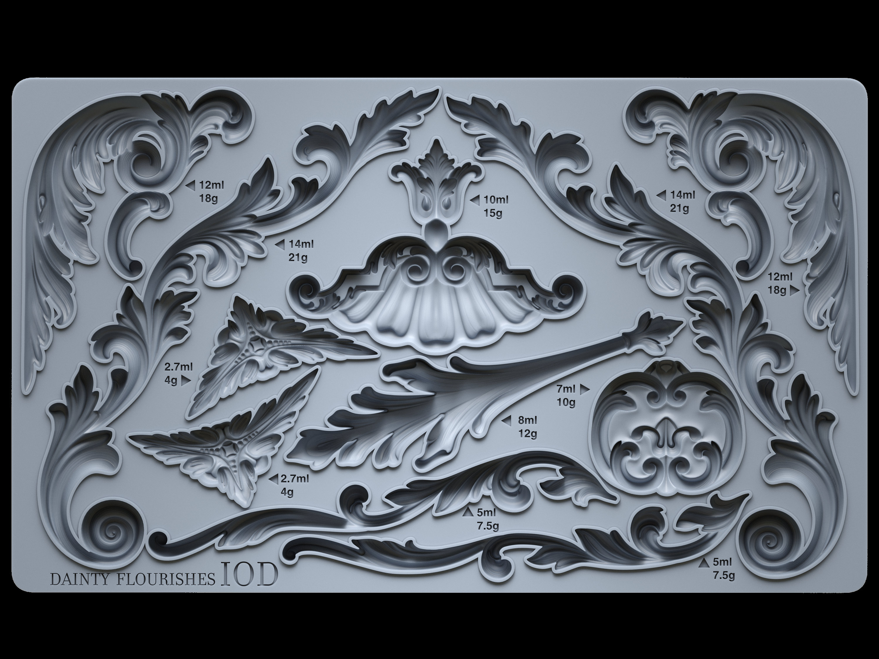 Dainty Flourishes 6X10 IOD Mould™ - Iron Orchid Design – Accidental ArtMaker