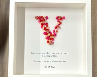 Quadro con fiori da regalare/regalo speciale/quadro/quadro cornice personalizzato/regalo/regalo di alta qualità/regalo di nozze