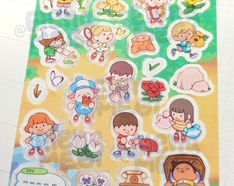 Animal AC Villager PET Sticker sheet ( clear plastic stickers - stationary ) acnh acww