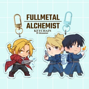 Fullmetal Alchemist Edward and Roy and Riza keychains