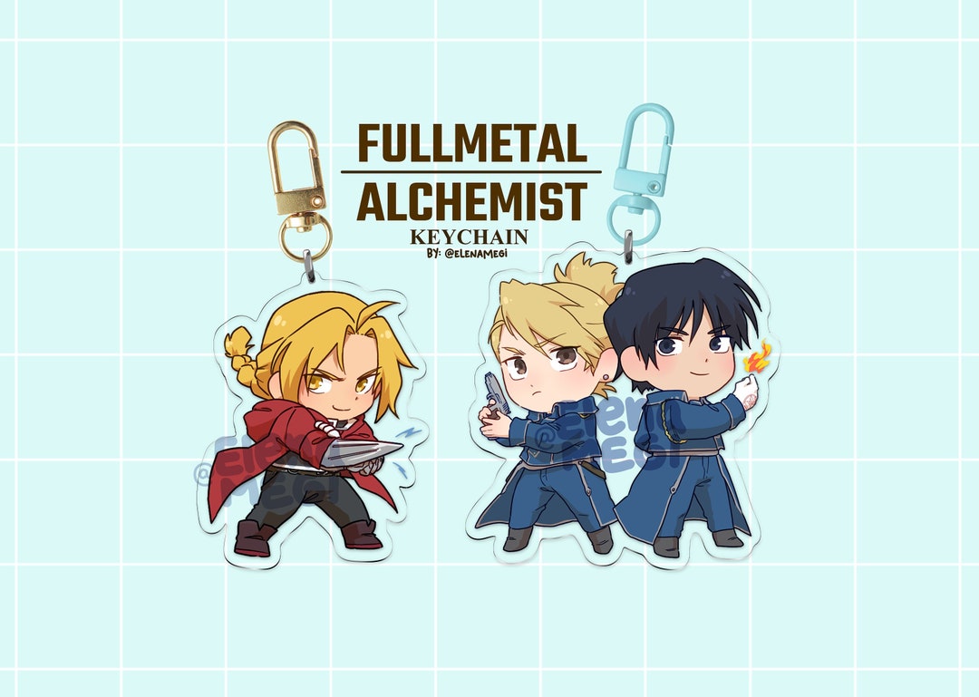 Fullmetal Alchemist Edward and Roy and Riza Keychains - Etsy