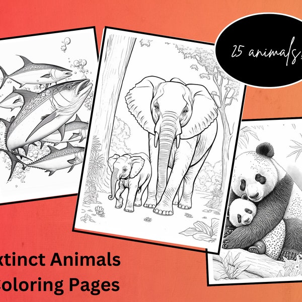 Extinct Animals Coring Pages - PDF download