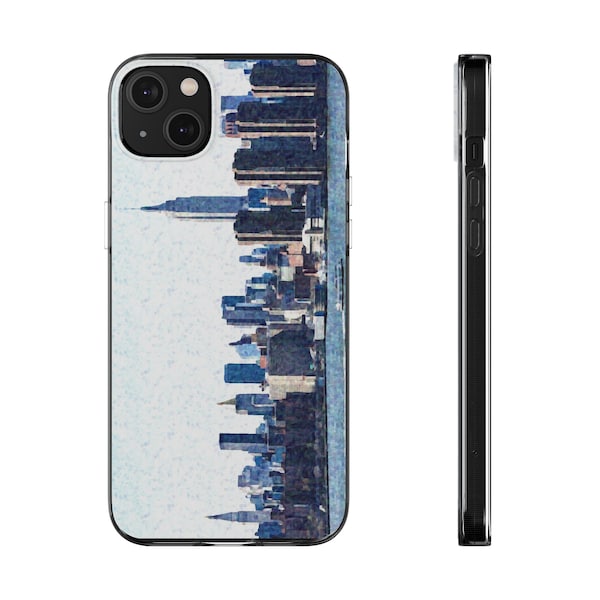 New York City Skyline Soft Phone Case, Cityscape Smartphone Protective Cover,  New York City Mobile Phone Shell, Aesthetic Device Shell