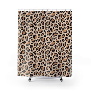 Wild and Stylish: Cheetah Print Shower Curtain for Bathroom, Trendy Print Shower Curtain, Animal Print Bathroom, Zoo Theme Bath, Leopard