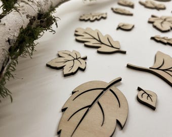 Herbst Tischdeko Holz Blätter 15tlg Set Streudeko Ahorn Eiche Ginkgo Herbstdekoration Basteln Tischgestaltung Natur Holzdeko Blätterwald