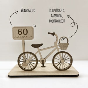 Versandkostenfrei Personalisiertes Fahrrad Geldgeschenk mit Geld und Gutscheinhalterung Einzigartiges Geschenk für Fahrradliebhaber Retro