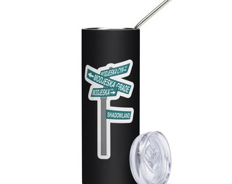 Copo de aço inoxidável com placa de rua Modjeska com palha