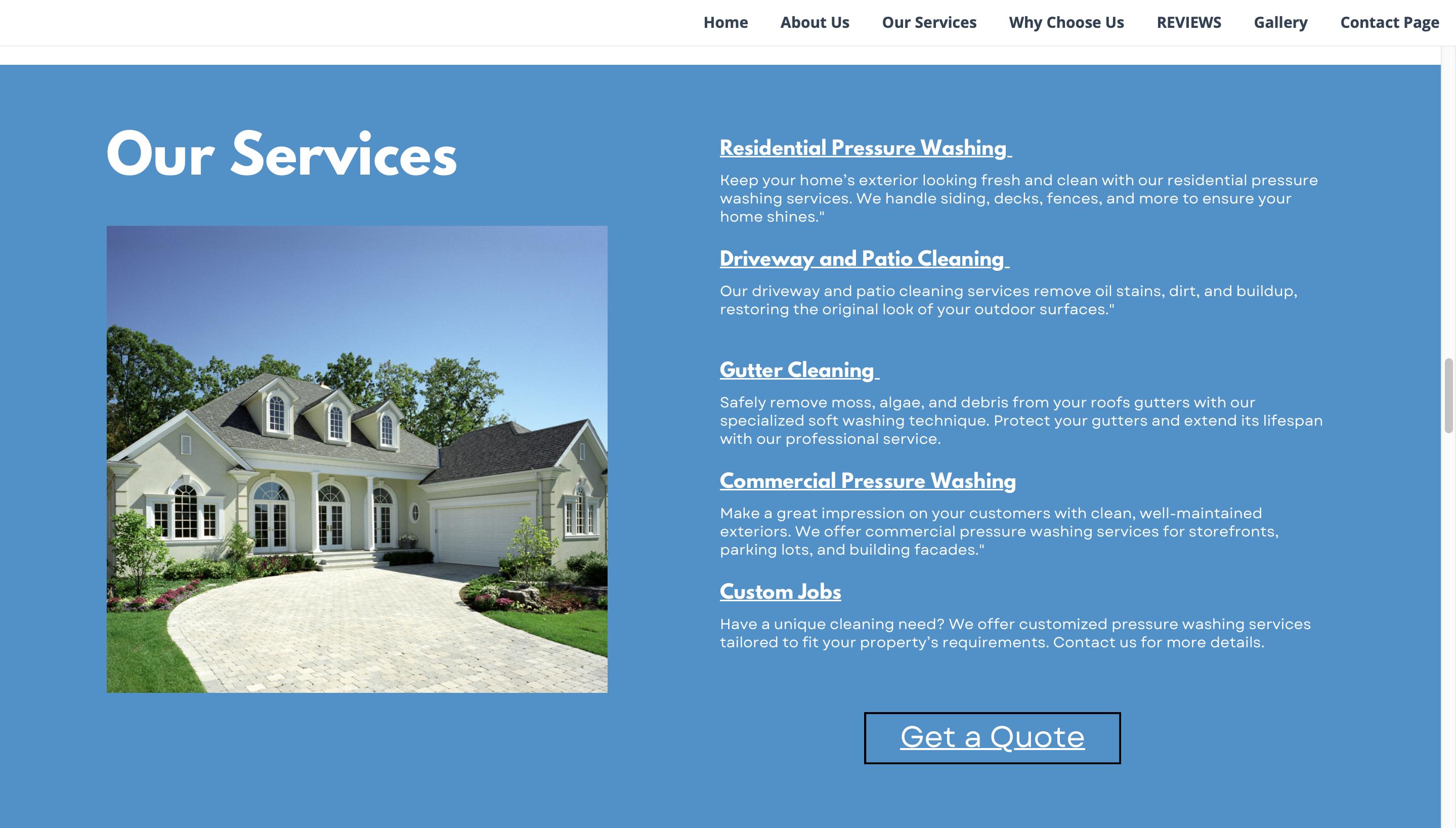 Pressure Washing Website Template (canva) Etsy