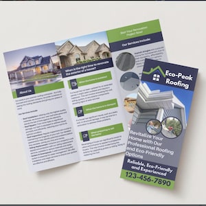 Roofing Business Brochure Template- Tri-fold